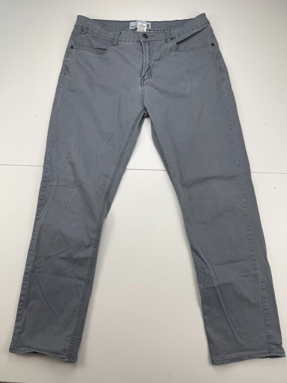 Paper Denim & Cloth Mens Pants Size 36x32 Gray Stretch Five Pocket Slim Straight